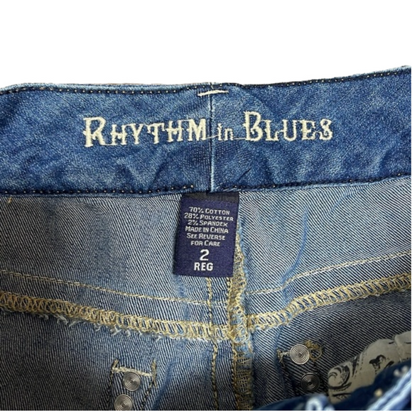 Rhythm in Blues Boot Cut Flare Jean Size 2R - Picture 3 of 5